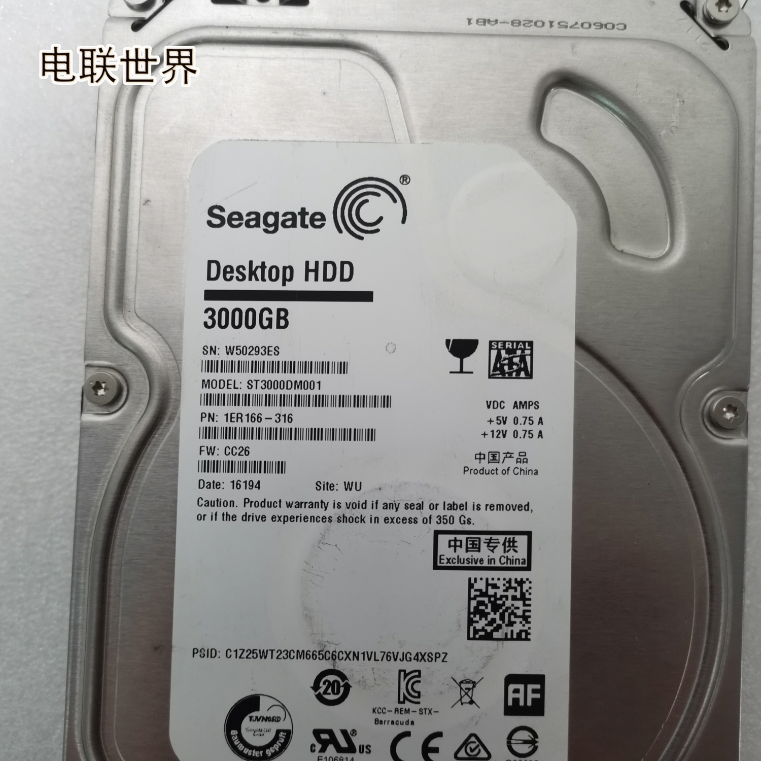 希捷 /ST3000DM001 1ER166-316   3000GB 7.2K 3.5寸 SATA硬盘 - 图3