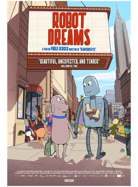 机器人之梦电影海报Robot Dreams经典动漫卡通墙贴壁纸影院装饰画