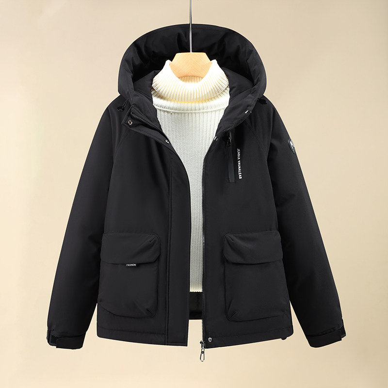 加棉冲锋衣女今年冬季新款短款连帽大码宽松工装棉衣棉服棉袄外套,淘宝优惠券,粉丝福利购,淘宝优惠卷