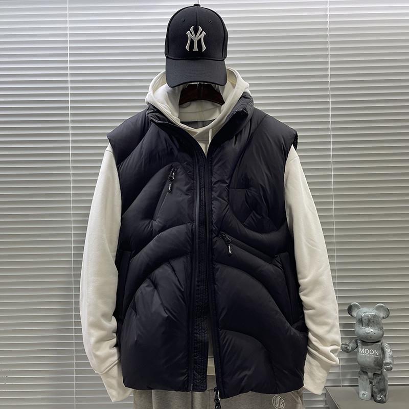 冬季新款立领白鸭绒羽绒马甲男款休闲宽松设计感潮牌百搭无袖坎肩 - 图2