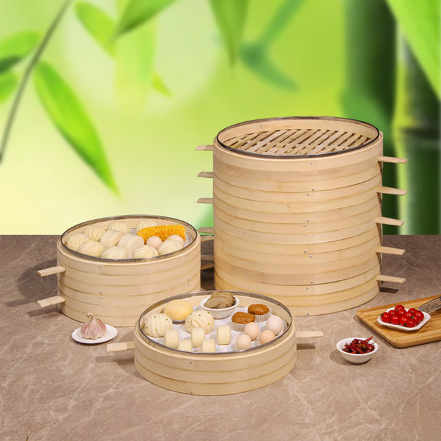 Guangzhou steamer bamboo material has good breathability for commercial use