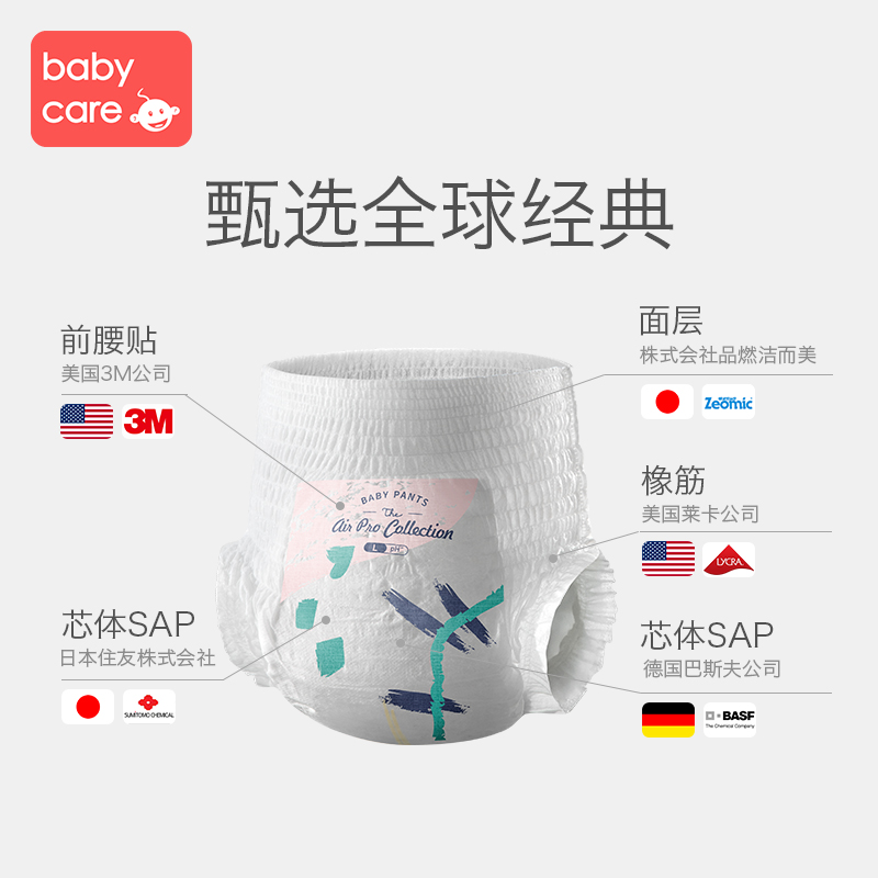 babycare纸尿裤MXXL新生婴儿BBC尿不湿Airpro夏日超薄透气拉拉裤L多图3