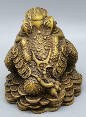 全铜金蟾客厅酒柜办公桌开业礼品