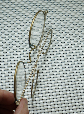 水晶圆形纯铜弹簧腿眼镜