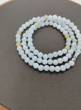 天然A货翡翠6MM乘96颗项链