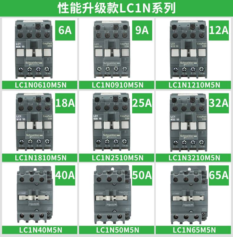 施耐德交流接触器LC1N/E CJX2 0910 1210 1810 2510 3210 3810M5N - 图0