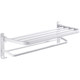 Folding white punch-free space aluminum hardware for bathroom