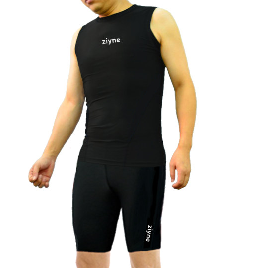 泳衣男生分体弹力背心平角泳裤短裤套装游泳温泉健身运动训练遮疤