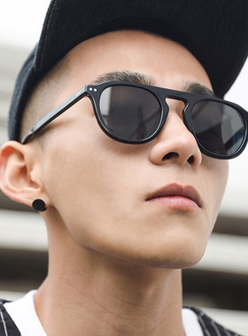 单梁米钉太阳镜2025新款韩版复古