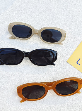 复古茶色墨镜女高级感ins小脸小