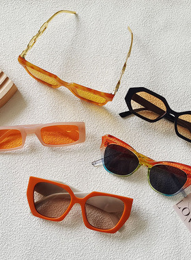 橘色系欧美风气泡搞怪女士太阳镜