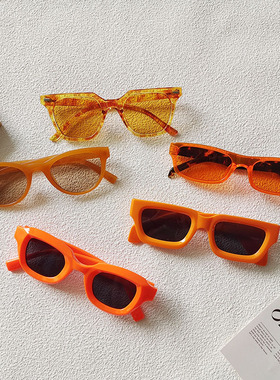 橘色系欧美风气泡搞怪女士眼镜