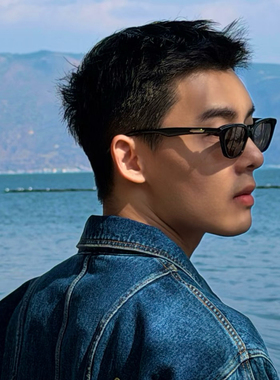 帅气加分2026春夏复古窄框黑色墨镜痞酷个性小猫眼男士太阳眼镜潮