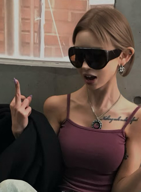 霸气个性黑超欧风复古老钱风大框墨镜连体蛤蟆镜圆脸显瘦太阳眼镜