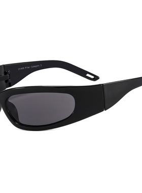 酷辣帅复古飞行员未来科技银黑紫墨镜Y2K凹造型高级感ins太阳眼镜