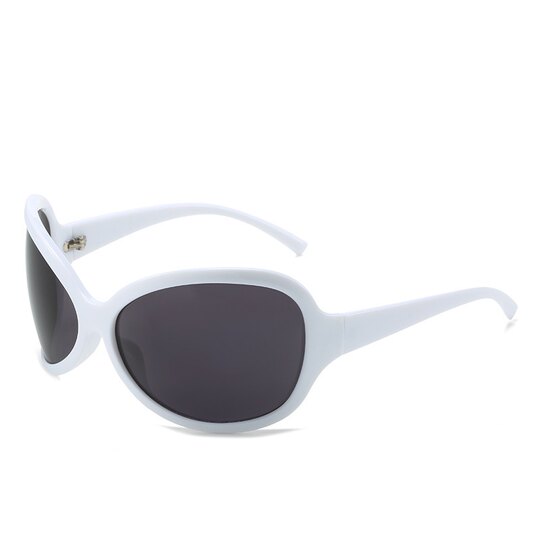 Exaggerated alien white frame black face-covering future technology style sunglasses to wear niche Y2K trendy sunglasses for men