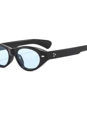 小众嘻哈玳瑁框蓝色太阳眼镜酷复古韩版ins网红猫眼防紫外线墨镜