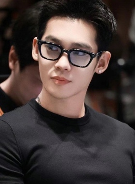 帅炸了黑框淡蓝色于适同款太阳眼镜小脸男士高级感近视配度数镜架