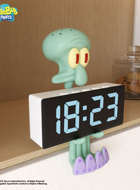 海绵宝宝章鱼哥时钟电子显示摆件
