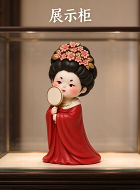 Q萌中式头戴簪花仕女治愈手办