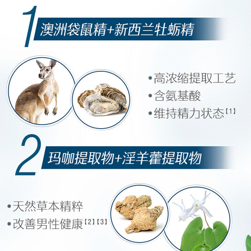 澳洲swisse斯维诗男士雄风活力玛咖 thejamy保健海外牡蛎/贝类提取物