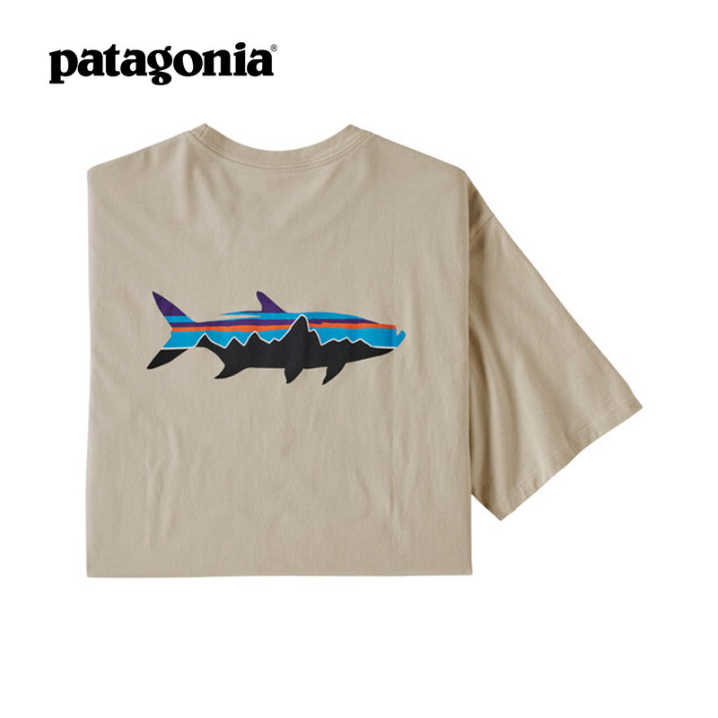 男士有机棉飞钓短袖fitz Roy Fish Patagonia巴塔哥尼亚