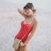 Áo tắm nữ đào nhỏ 2019 mới hình tam giác Xiêm mỏng manh Hàn Quốc nhỏ ngực ngực tụ tập nữ sinh áo tắm - Bộ đồ bơi One Piece