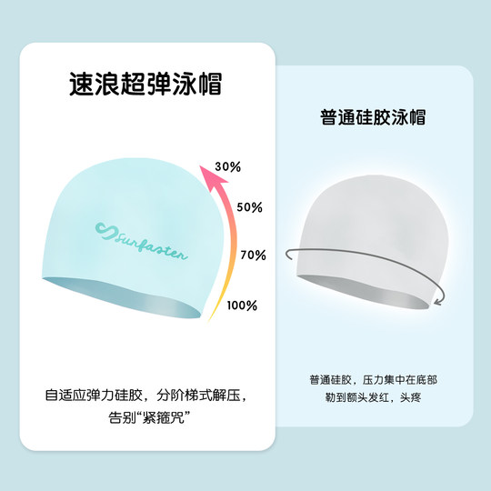 The 12-color swimming cap is a perfect match and a sure win!