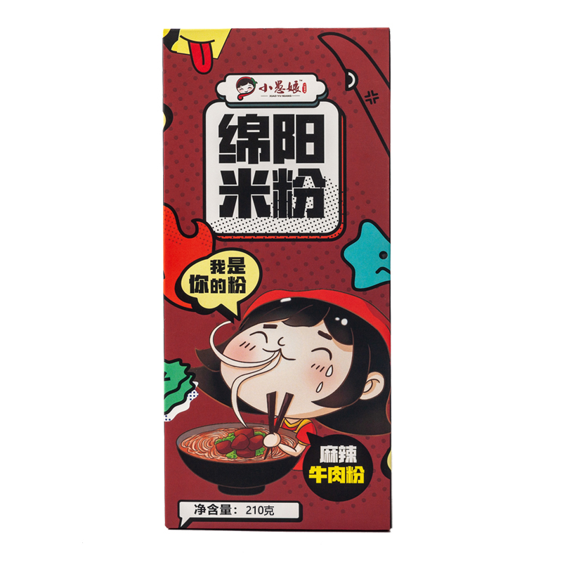 小愚娘绵阳米粉麻辣牛肉粉210gX3盒方便食品麻辣米线-图2