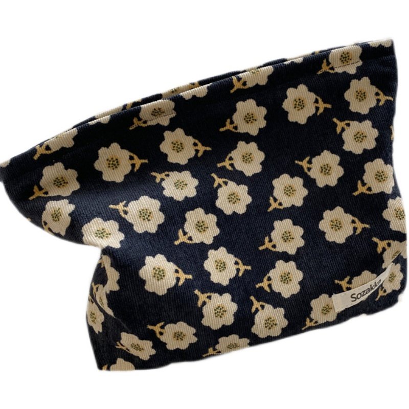 【清仓】灯芯绒梅花化妆包随身便携手拿零钱包女ins收纳袋手拿包,淘宝优惠券,粉丝福利购,淘宝优惠卷