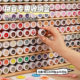 Wooden large-capacity bean filling bottle storage rack
