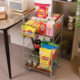 Snack storage rack multi-layer movable trolley