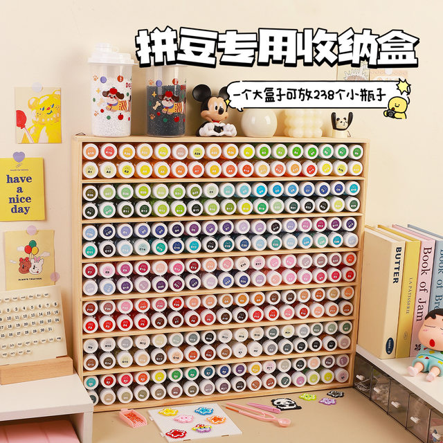 Wooden large-capacity bean filling bottle storage rack