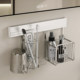 Stainless steel toothbrush storage rack without drilling