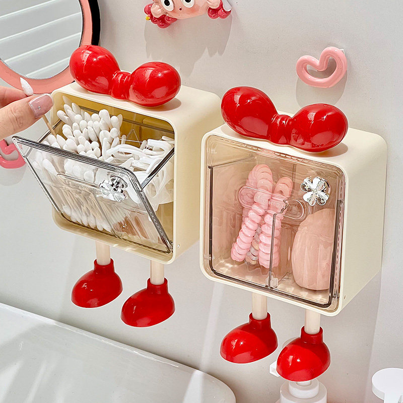 卫生间镜柜里收纳盒化妆棉洗脸巾整理盒壁挂透明棉签盒口红置物架,淘宝优惠券,粉丝福利购,淘宝优惠卷