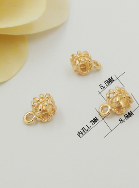 diy饰品镂空铜镀金手链坠