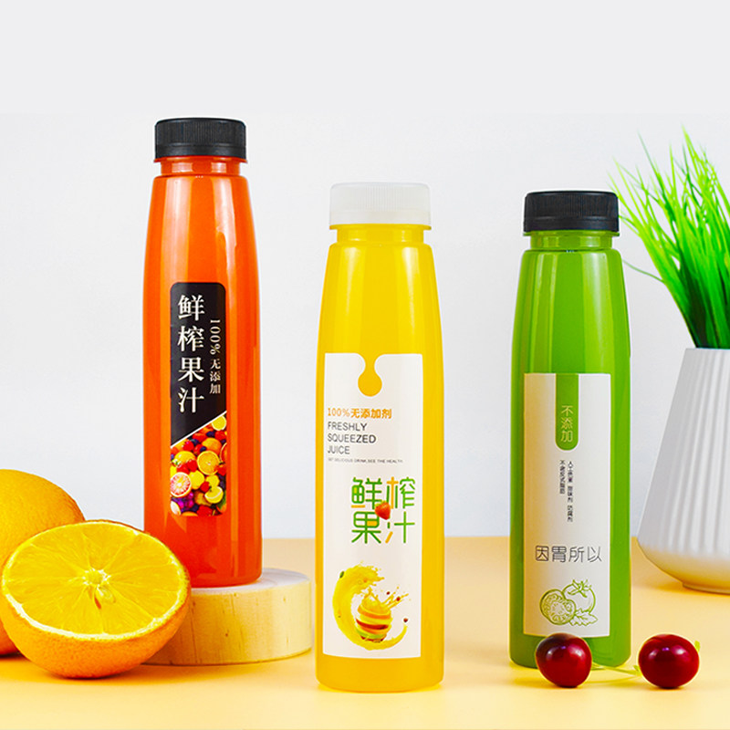 大口350ml透明塑料瓶350毫升果汁瓶饮料瓶l酵素蜂蜜打包瓶外卖瓶 - 图1