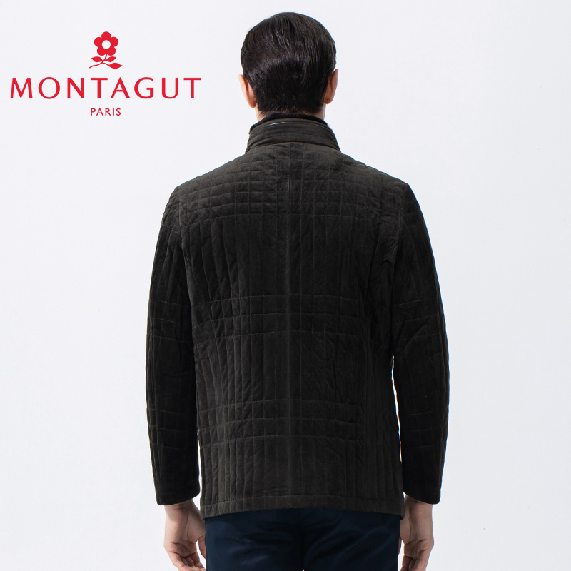 Montagut/梦特娇羽绒服男冬季2023新款保暖獭兔毛领立领冬装外套