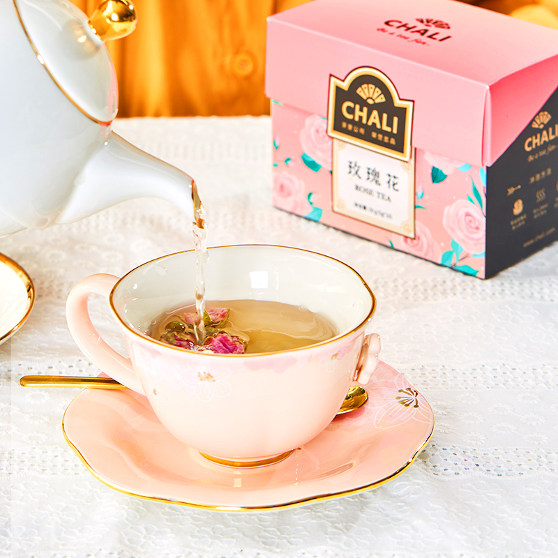 CHALI 玫瑰花茶大朵玫瑰花干平阴玫瑰头采花瓣花茶茶里公司出品_ChaLi旗舰店_茶