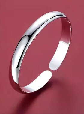 纯银贵妃手镯足银开口手环送女友