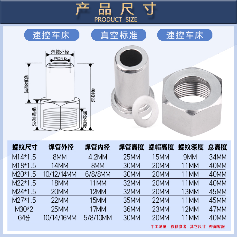 304/316不锈钢压力表对焊接式公制M活接头/英制G内丝/m20x1.5 - 图1