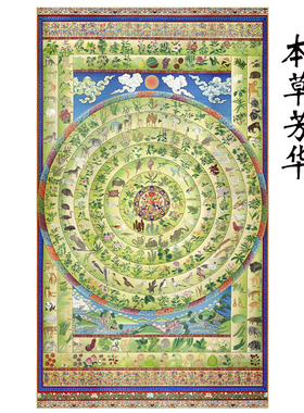 唐卡壁画竖幅复制微喷中西医挂画