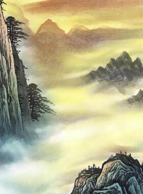 云海玄关山水画新中式山水画