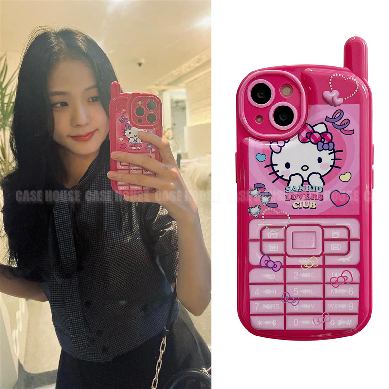 BLACKPINK金智秀JISOO同款KT猫手机壳适用iPhone15 14 13 12 11 PRO MAX全包软壳-图0