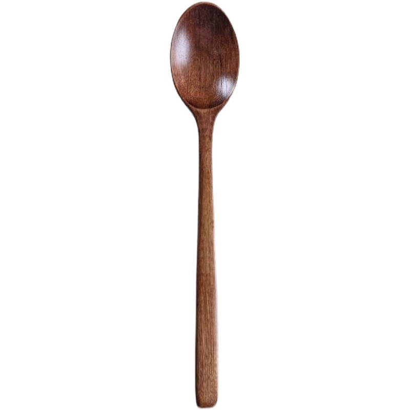 买二送一日式环保木质长柄木勺喝汤勺商用便携环保成人木勺餐厅勺 - 图3