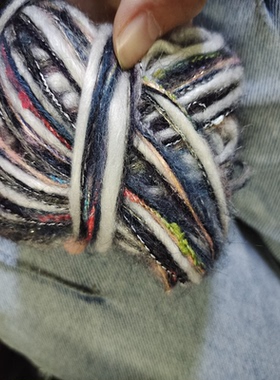 马海毛围巾手混线手工DIY