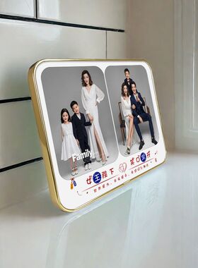 姓氏谐音梗相框情侣结婚水晶摆台送朋友情人节礼物全家福照片定制