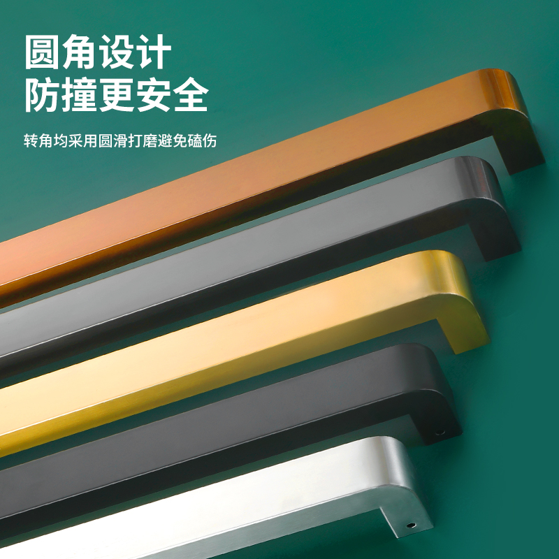 玻璃门把手拉手不锈钢门把手方管大门推拉门方管防撞加厚门把手 - 图2