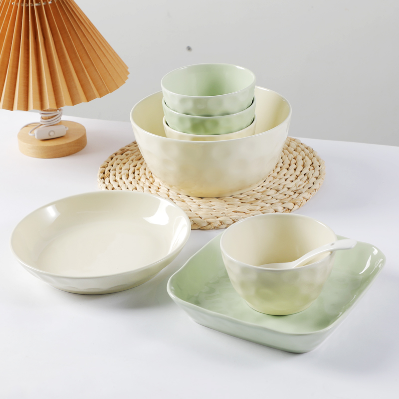 碗碟套装 家用4-6人食陶瓷碗盘碗筷创意汤碗鱼盘组合耐高温可微波 - 图0