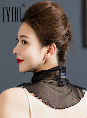 缇蕴四季真丝韩版女内搭护颈围脖